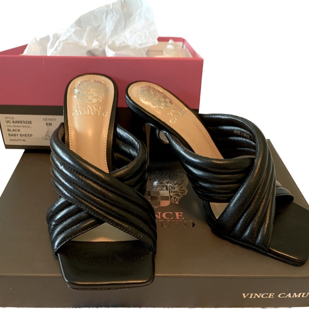 New in Box, Vince Camuto Sarendie Quilted Sandal Slides, Size 6M